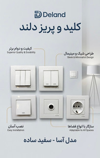 کلید و پریز دلند آسا سفید ساده