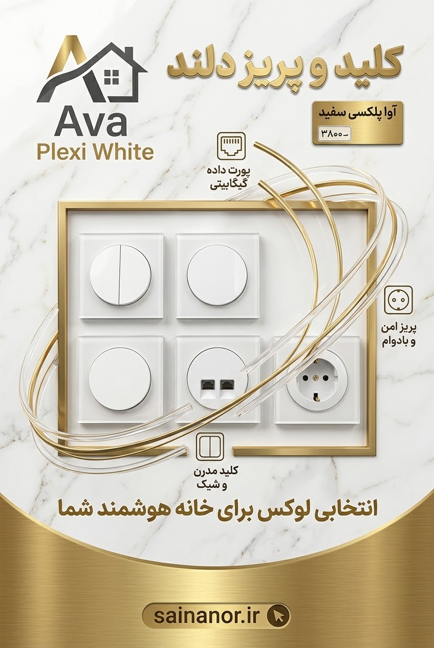 کلید و پریز دلند آوا پلکسی سفید
